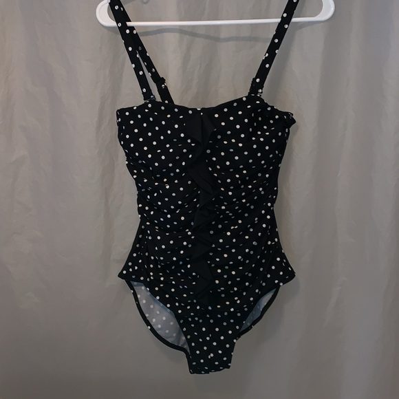 EUC XL Retro Style Multi Way Polka Dot One Piece Bathing Suit Swimsuit - Picture 6 of 12